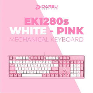 Bàn Phím cơ Dareu EK1280s Pink White (USB/Pink LED/Red switch)
