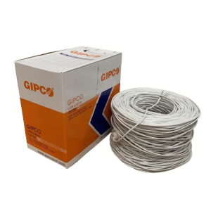 Dây mạng Gipco Cat5E UTP, 305m/cuộn, 0386, CCA 0,38mm, Vỏ nhựa PVC màu Trắng