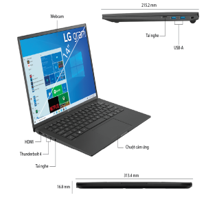 Laptop LG Gram 14ZD90P-G.AX56A5 (i5 1135G7/16GB RAM/512GB SSD/14.0 inch WUXGA/Bạc) (2021) 
